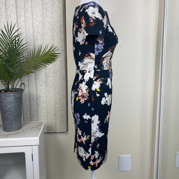 Erdem Floral Dress Designer Joyce Sheath in Size 4 - Picture 3 of 12
